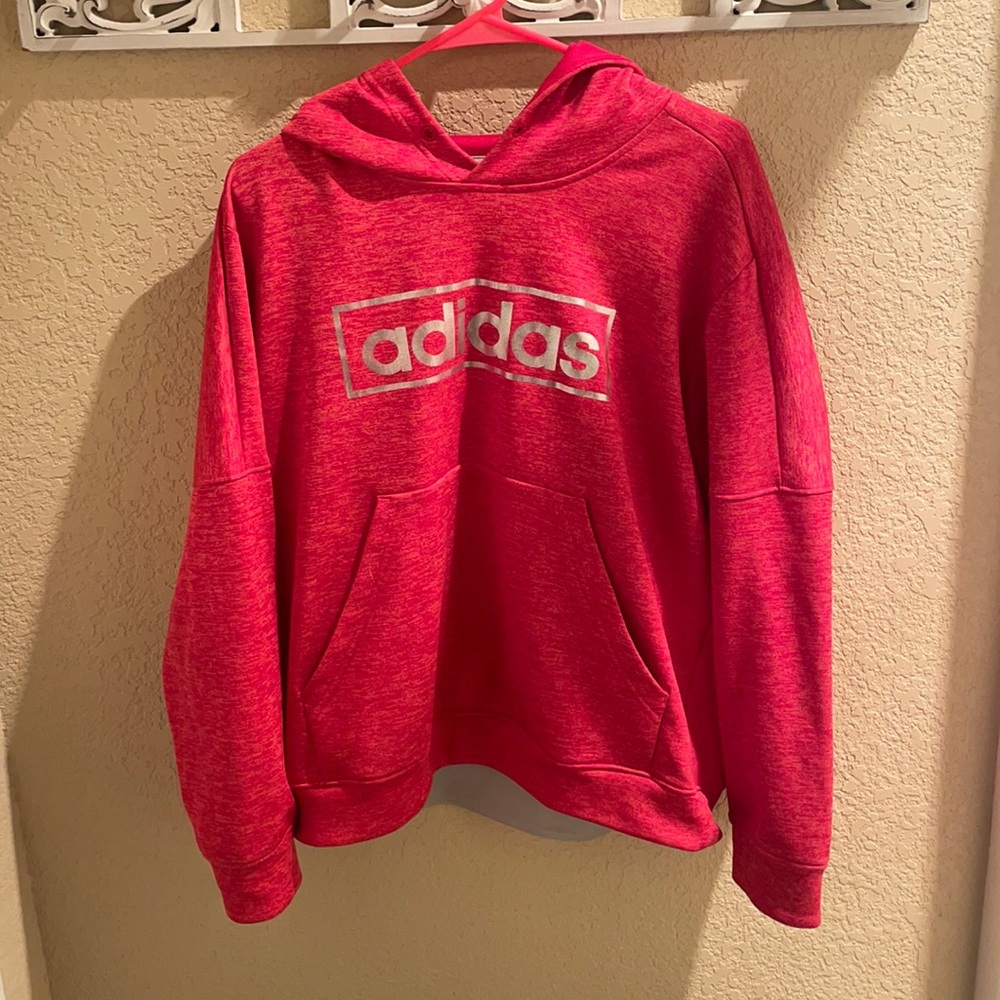 Women adidas red hoodie sz XL